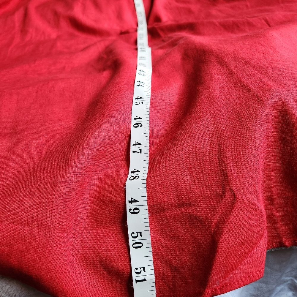 Farm rio Linen-Blend Lace-Up Midi-Dress red sz L,XL BNWT - Picture 9 of 13